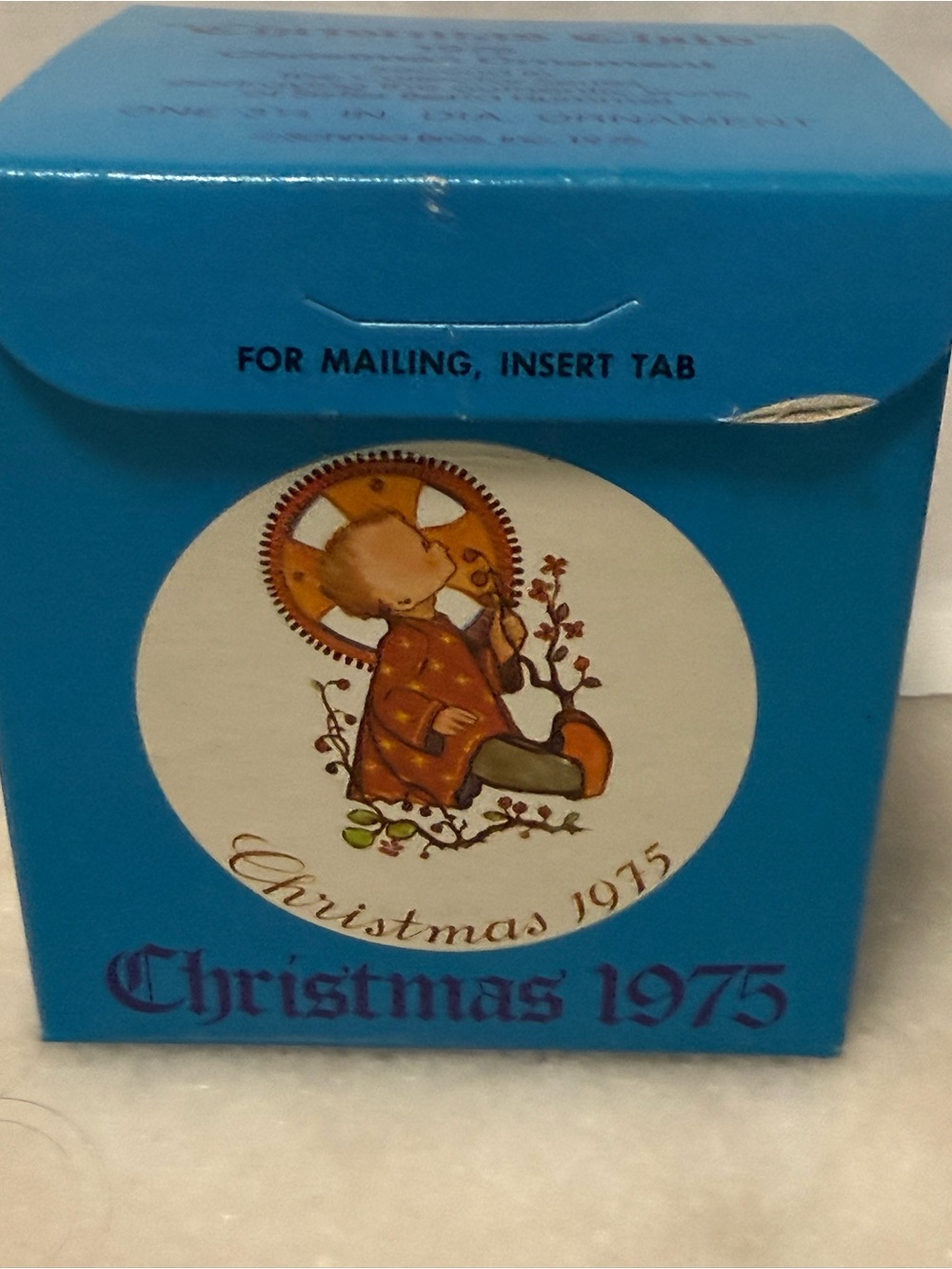 Vintage 1975 Berta Hummel Christmas Child Christmas Ornament Schmid Bros 3.25"